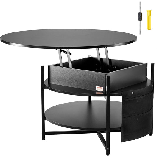 Coffee Table - Table - Coffe table - Living Room Table - Lift Top Coffee Table - Table with Extra Storage - Folding Coffee Table for Living Room - 35in - Black - 57.76lbs