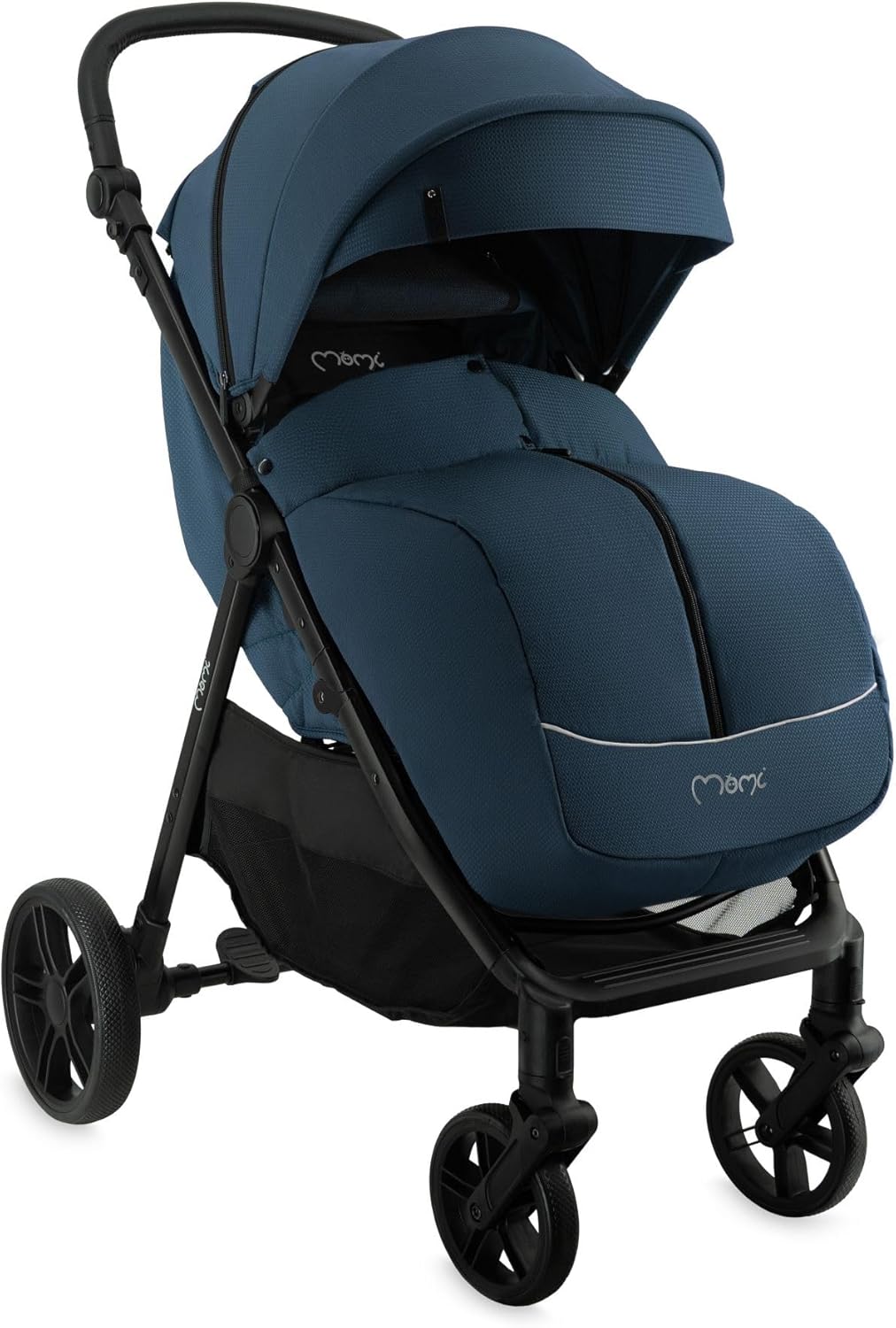 MoMi Clara Kinderbuggy, kinderwagen vanaf 6 maanden, tot 22 kg lichaamsgewicht, 5-punts veiligheidsgordel, voetenzak, bekerhouder, boodschappenmand, luiertas, insecten- en regenbescherming