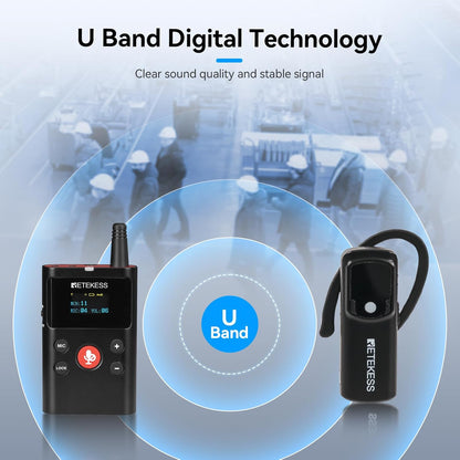 Retekess TT126 Two Way Guide System, draadloos tourgidsysteem, 280 m, heldere geluidskwaliteit, twee-weg communicatie-apparaat, voor fabriek, vergaderingen, training