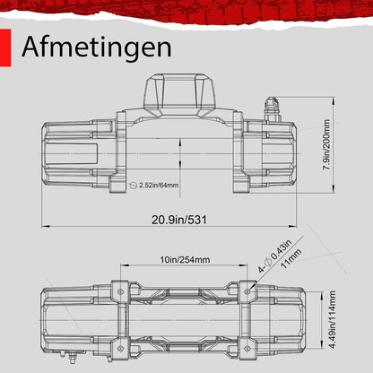 RUGCEL WINCH 13000LB Waterdichte Elektrische Synthetische Touw Lier 12V met Hawse Fairlead, 2 in 1 Draadloze Afstandsbediening, Dubbele Kleur Touw, voor Truck SUV
