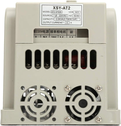 Variabele Frequentieaandrijving VFD, 0,75 kW, AC 220V, Eenfasig, 5A, V/F Open-Loop, PWM-Regeling, 16,5x11,5x10 cm