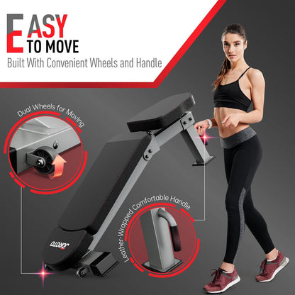 JOROTO Premium halterbank, praktische fitnessbank, geschikt als schuine bank en vlakke bank, bankdrukbank voor volledige lichaamstraining, MD80