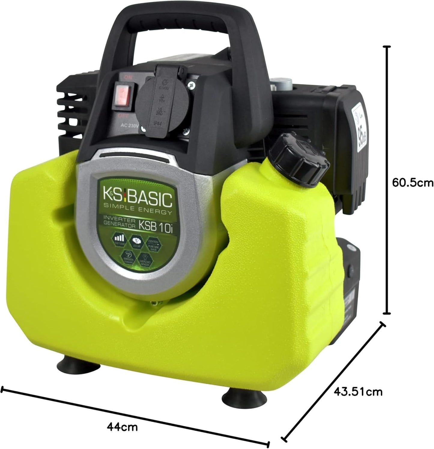 KSB 10i Inverter-generator, 1000 W, elektronische omzetting van elektrische energie, noodstroomaggregaat voor gevoelige stroomverbruikers, motor Euro 5, veiligheidsstopcontact 230 V,