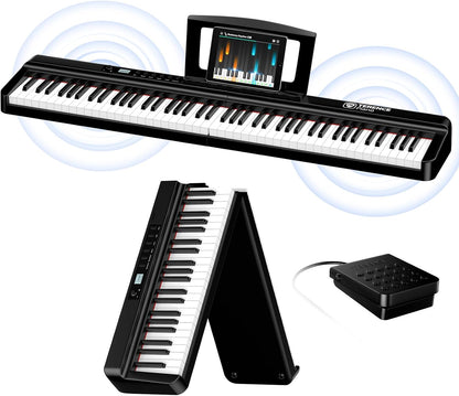 Digitale Piano 88 Toetsen – Keyboardpiano, Elektrisch Keyboard, Elektrische Piano, Opvouwbare Piano – 2 X 25 W Luidsprekers – Bluetooth En MIDI