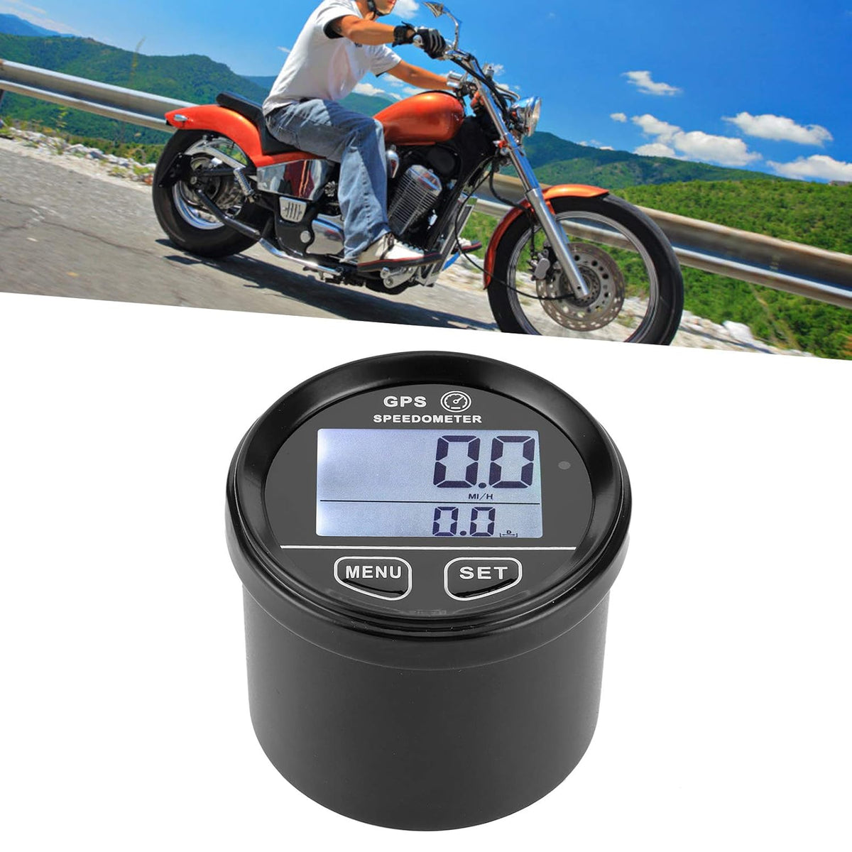 LCD digitale meter, duurzame gps-snelheidsmeter, voor scheepsboot ATV UTV motorfiets automobiel, vrachtwagen 2.36In standaard dashboardgat