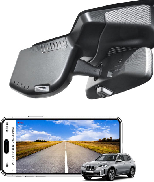 4K Dash Cam Custom voor BMW X5 Gen4 G05 F95 2024+ Facelift (Model C), OEM Style, 2160P UHD video, wifi en app, lusopname, G-sensor, gemakkelijk te gebruiken, 64 GB kaart