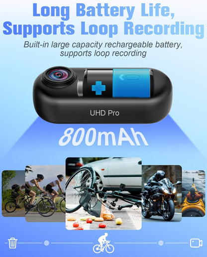 Action Cam 4K, sportcamera, wifi, 120 graden, 1080p HD, mini-actiecamera, wifi, fiets, motorfiets, helmcamera, onderwatercamera, kleine bodycam, lichaamscamera, waterdicht, voor zwemmen