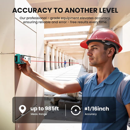 MILESEEY Outdoor lasermeter, 300 m professionele laserafstandsmeter voor de bouw, 4x HD-zoom en 3-inch display met achtergrondverlichting, point-to-point-technologie voor grote buitenprojecten