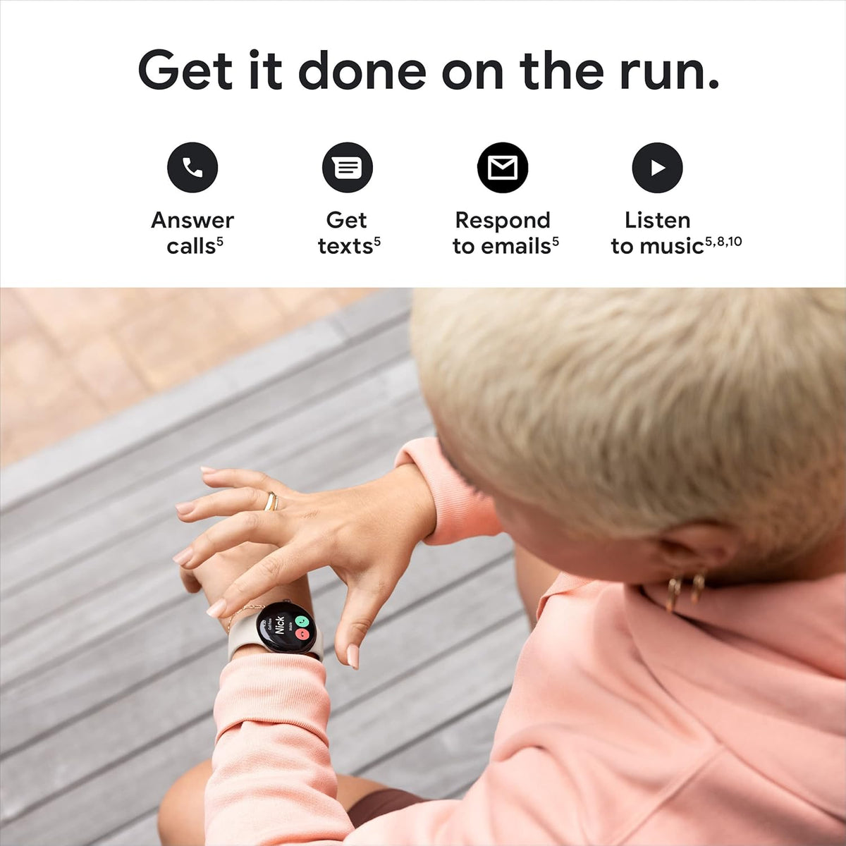 Google Pixel Watch - Android Smartwatch met Fitbit Activity Tracking - Hartslag Tracking Horloge - Matzwarte roestvrijstalen kast met Obsidian Active-band - WiFi