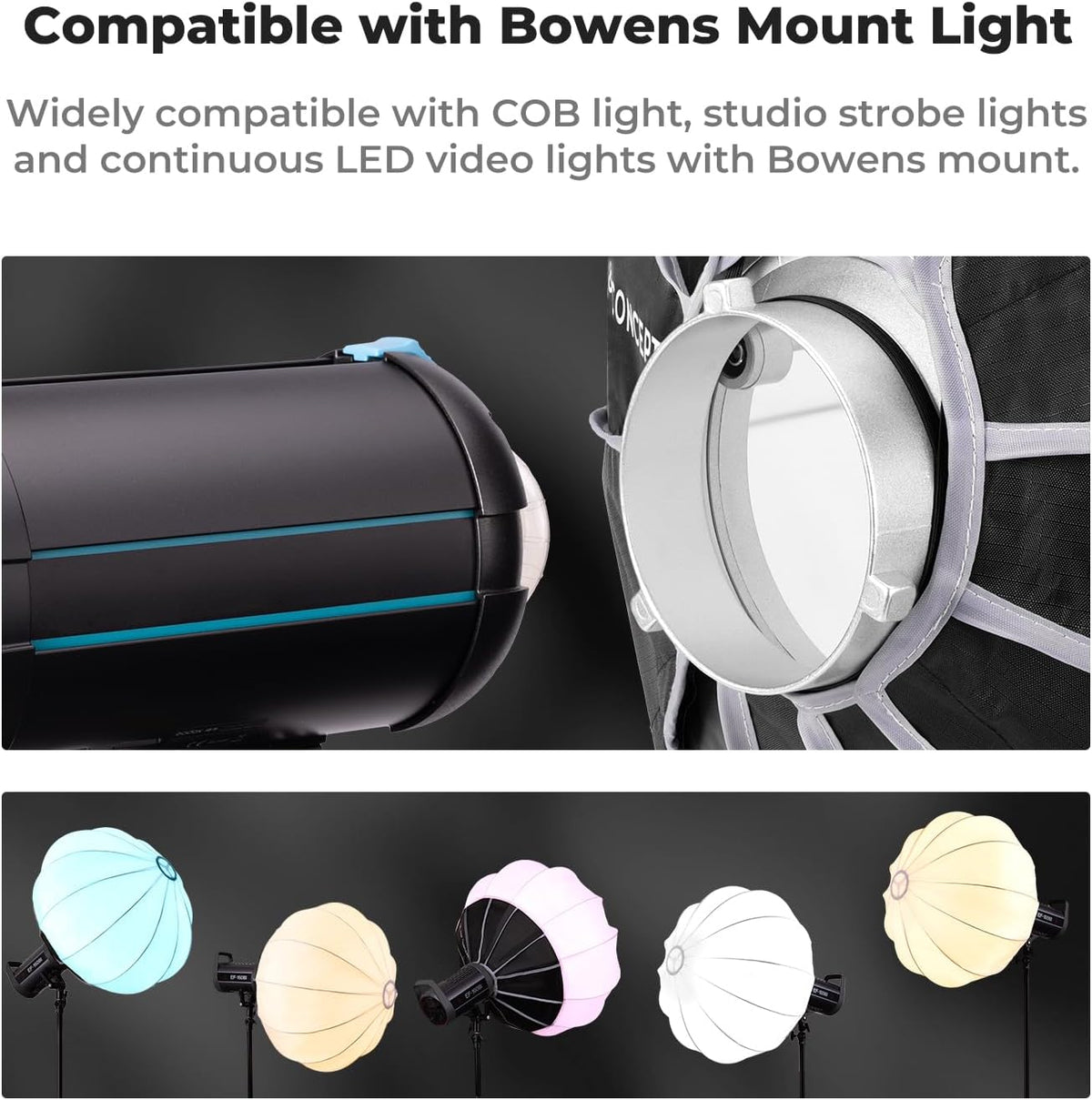 85 Cm Lantaarn Softbox – Softbox – Bowens Softbox – Lichtdiffuser – Inklapbare Lichtmodifier – 360° Omnidirectionele Lichtverspreiding – Snelle Quick Release Montage