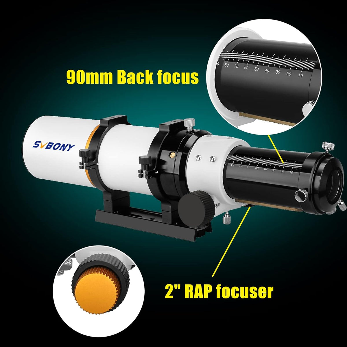 SVBONY SV503 Draagbare telescoop, 70ED F6 extra lage dispersie optische buis, micro-reductie rap focuser, voor astrofotografie en visuele astronomie