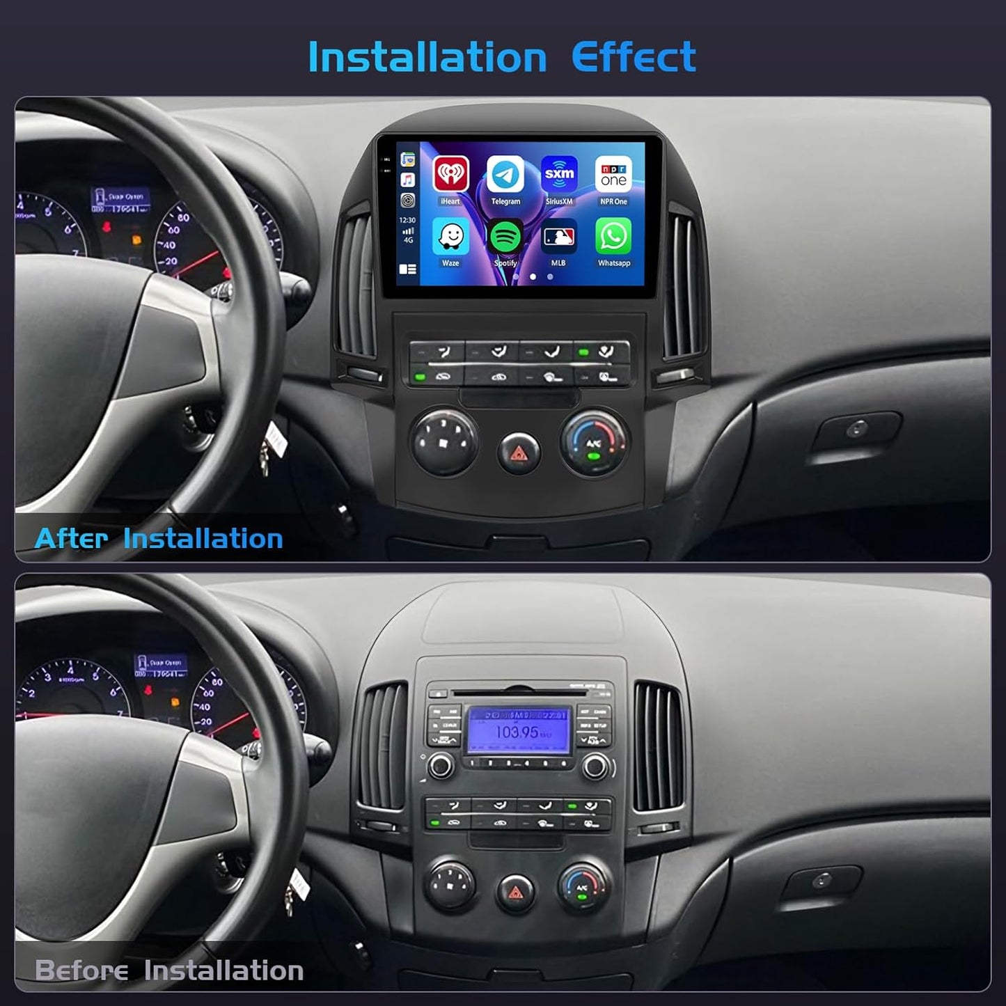 Autoradio – Auto Radio – 1-DIN Radio – Multimedia Systeem – Android Autoradio – 9 Inch In-Cell Scherm – Draadloze CarPlay & Android Auto