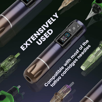 INKin Tattoo Gun Kit Compleet voor beginners, CL4 draadloze tattoo-machine 4.0-takt met borstelloze motor, tattoo-kit met 2 stuks batterijen, 1800 mAh vermogen en gemengde Revo-tattoo-naalden en 9