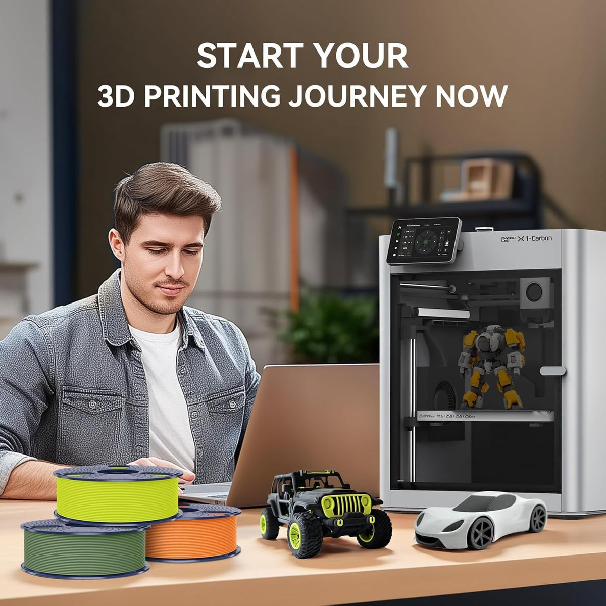 PLA Filament – 3D Printer Filament – 3D Printmateriaal – Matte PLA – 1,75 mm Filament – 10 Kleuren Bundel – 10 kg Totaal – Hoge Dimensionale Nauwkeurigheid +/- 0,02 mm