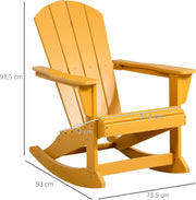 Adirondack - Tuinstoel - Schommelstoel - Relaxstoel - Ergonomische Rugleuning - Stevige - voor Tuin - Balkon - Terras -  HDPE - 73.5 x 93 x 91.5 cm - Oranje