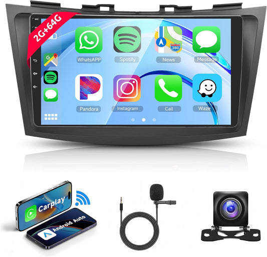 2G + 64G Wireless Carplay Android 13 Car Radio for Suzuki Swift 2011-2017 Suzuki Ertiga 2012-2017 9 inch Car Radio with Android Car Navi GPS WiFi Mirror Link Bluetooth FM/RDS/DAB/DVR/SWC - QUORE