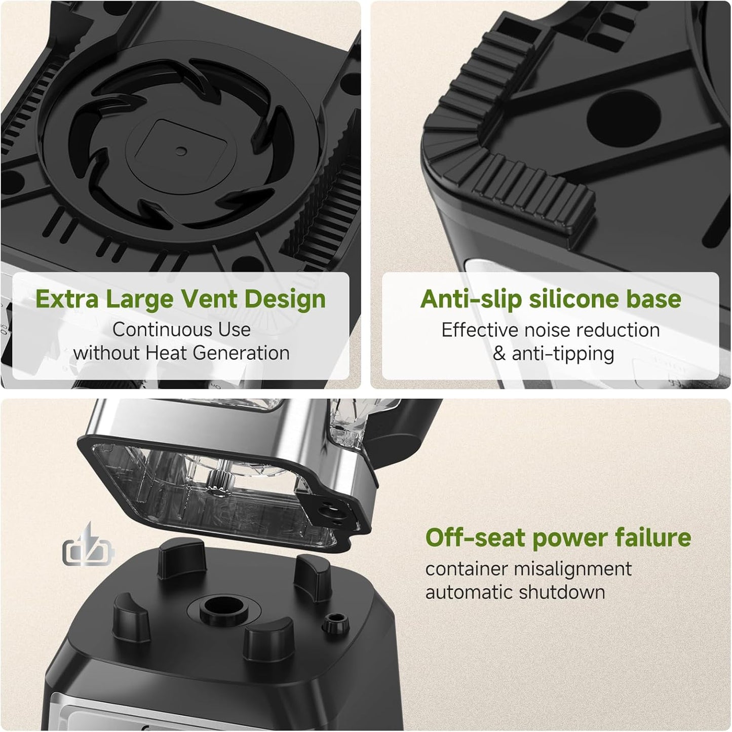AMZCHEF Blender, 2000 watt, 2 liter, krachtige blender, blender met 8 instelbare snelheden en 4 voorprogramma's voor crushed ijs, smoothiemaker, grind mixer, BPA-vrij