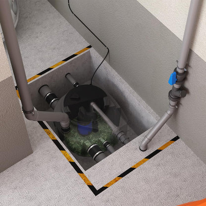 Hefstation voor grijswater en regenwater – Opvoerstation – Pompstation – Afvoerstation – Ingraafbare pompinstallatie – 4 ingangen – Automatische vlotter
