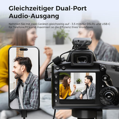 NearStream Draadloze lavalier-microfoon voor Android, iOS, camera, pc, draadloze microfoon voor video-opname, streaming, vlog, interview, 656 ft transmissie, lcd-display, 20 uur batterijduur (AWM20T)