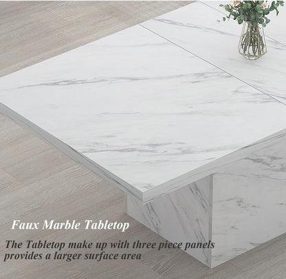 Eettafel – Keukentafel – Eetkamertafel – Tafel – Witte Tafel – Kunstmarmeren Blad – Industriële Houten Onderstel – 180 x 80 cm – Geschikt Voor 6-8 Personen