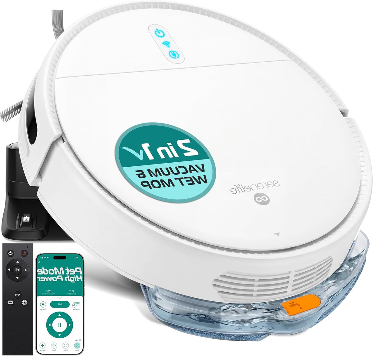 Robotstofzuiger – Robotstofzuiger met dweil – Robotmop – Automatische stofzuiger – Slimme robotstofzuiger – 700Pa zuigkracht – App bediening