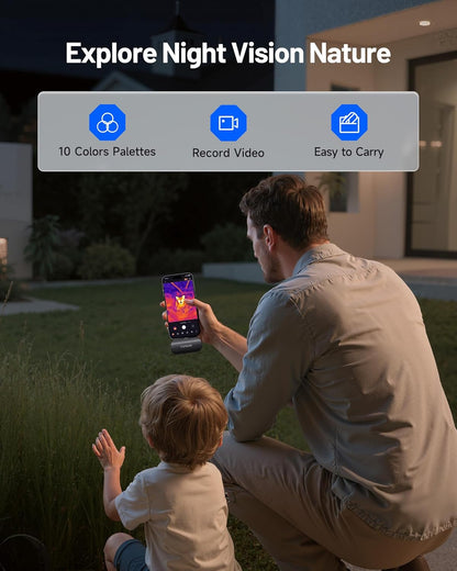 TOPDON Warmtebeeldcamera TC002C Duo voor Android/iOS, 512 x 384 TISR hoge resolutie, -20-550 °C, 25 Hz, voor smartphone/tablet/pc, USB-C/Lightning, infrarood camera voor elektrische, lekkage- en