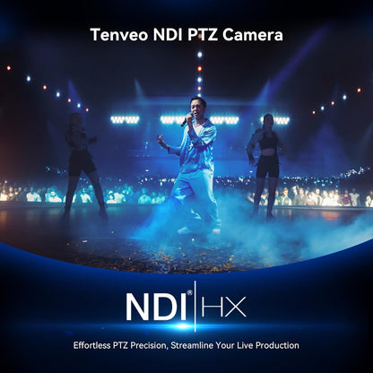 TEVO-VX20A-N-EU Tenveo NDI PTZ-camera met KI- menselijk & gezichtsauto-tracking, 20x optische zoom, 3G-SDI/HDMI/USB3.0/LAN(PoE) live streaming met Tally-licht & IP-display, voor live streaming