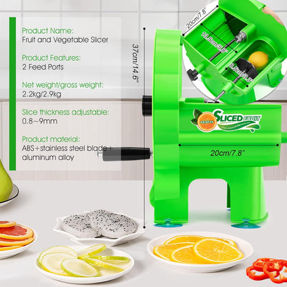 Manual Snijmachine – Groentesnijder – Fruitsnijder – Aardappelsnijder – Onionsnijder – Instelbare Snijdikte 0,8-9mm – Roestvrij Stalen Mes