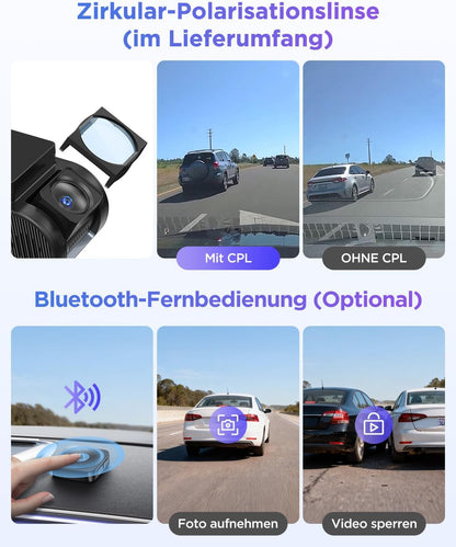 VIOFO A119M Pro 4K HDR Mini dashcam auto met CPL, Wi-Fi 6 & GPS autocamera voorzijde met STARVIS 2, spraakbesturing en spraakweergave, nachtzicht 2.0, gebufferde parkeermodus, 1,5 inch lcd-scherm