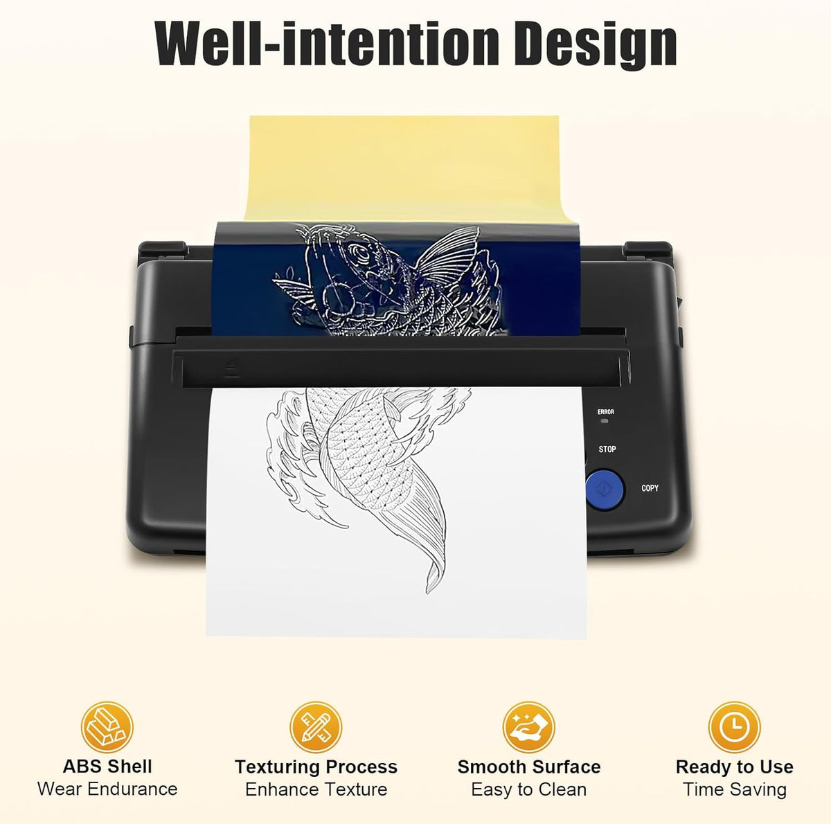Tattoo Printer – Transferprinter – Thermische Copier – Stencil Maker – Draagbare Mini Printer – Snel En Efficiënt – Geschikt Voor A4 Papier