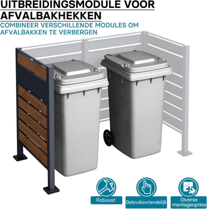 Wiltec container storage extension module fence waste containers wood optics kliko fence steel - QUORE