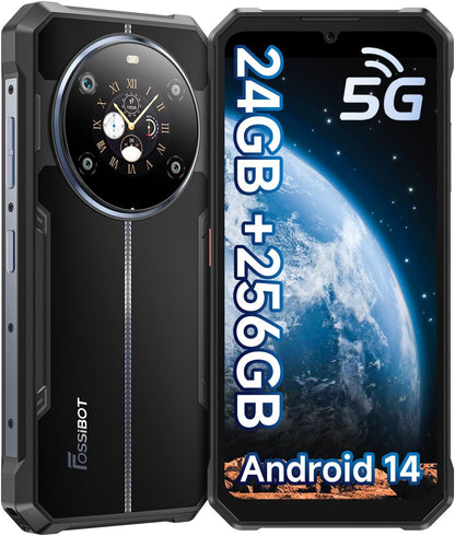 FOSSiBOT F109 5G Rugged Smartphone, 10600 mAh (18 W), onverwoestbare telefoon, Android 14, 50 MP + 16 MP, 6,745 inch FHD+ dubbel scherm, 24(8+16)GB RAM + 256 GB ROM/2 TB, IP68/69K/Dual SIM/NFC/OTG/GPS