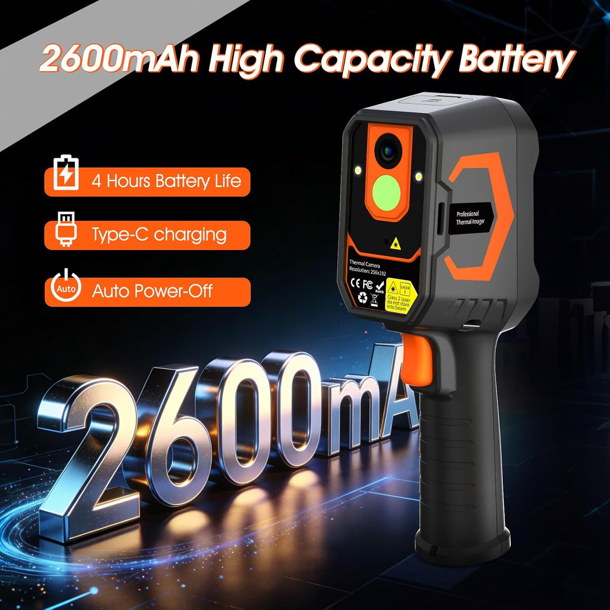 Thermal Imager Thermische Camera Lekdetector voor Water/Lucht, AIOMEST Infraroodbeelding Pistool met 512x384 TISR-resolutie, PC 2D/3D-analyse, 2MP Camera, Temperatuurmeting -20°C tot 550°C