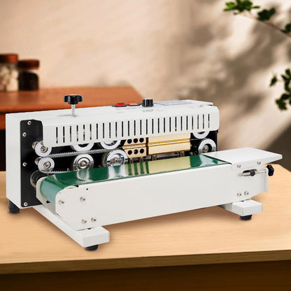 VEVOR Doorlopende zakbandsluitmachine, 6-12 mm afdichtingsbreedte, horizontale bandsealmachine met digitale temperatuurregeling, koolstofstalen zakverzegelaar voor 0,02-0,8 mm plastic zakkenfilms