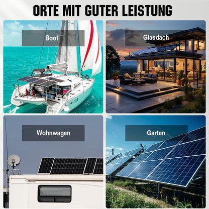 Bifaciale Zonnepanelen – Mono Zonnepaneel – Zonnepaneel Set – Zonnepaneel 12V – Zonnepaneel Caravan – 480 W Totaal – 22% Hoog Rendement