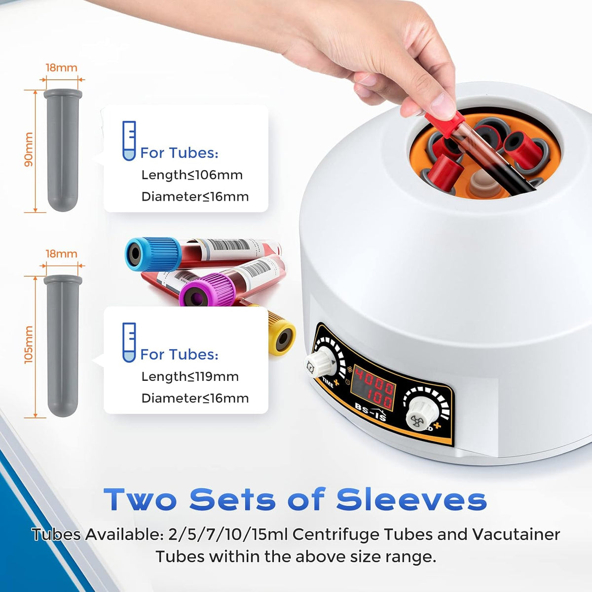 Centrifuge 6-Buis – Labcentrifuge – Laboratoriumcentrifuge – Monstercentrifuge – Monsterverwerkingscentrifuge – LED-Display – Transparant Deksel