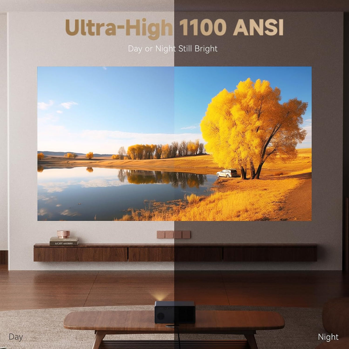 WANBO Beamer 4K HDR10, Google TV/Netflix Officiële/1100 ANSI, Autofocus Keystone, Stil 26 dB, Native 1080P FHD, 2.4/5G WiFi Bluetooth, Spraakbediening, X5 Pro Smart Projector for Home/Outdoor/Gaming