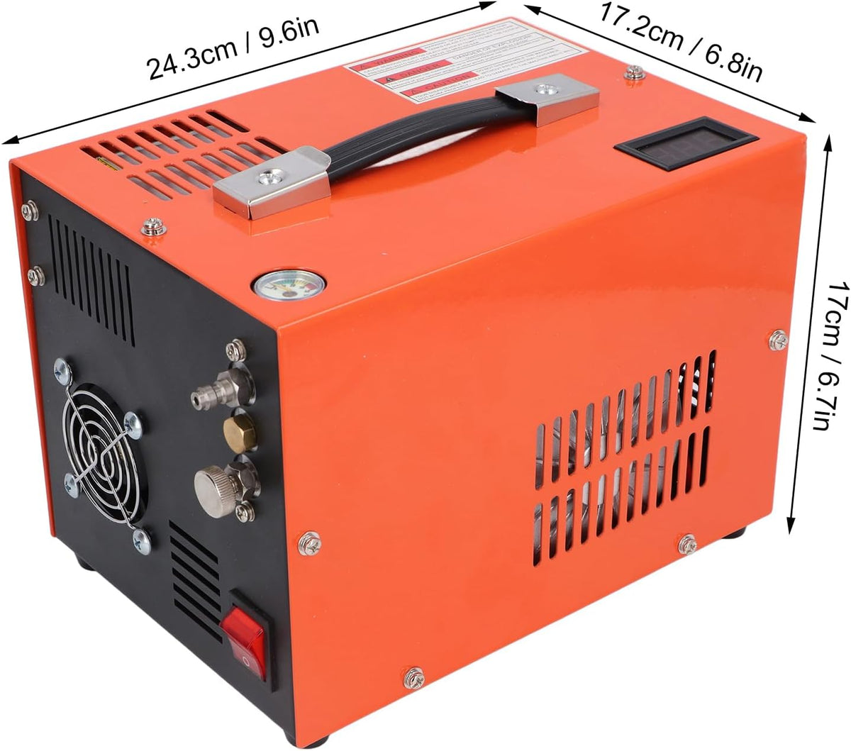 SEAFRONT PCP -luchtcompressor 4500psi Hoge Drukluchtpomp met Realtime Temperatuurdisplay Ingebouwd in Transformator voor Buiteninflatie (EU -plug 220V)