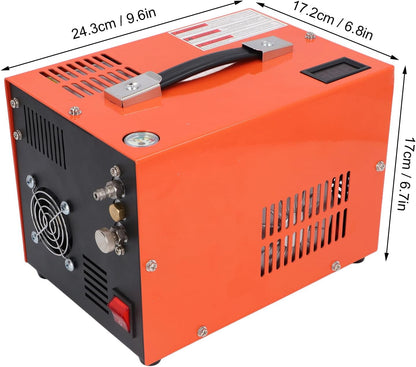 SEAFRONT PCP -luchtcompressor 4500psi Hoge Drukluchtpomp met Realtime Temperatuurdisplay Ingebouwd in Transformator voor Buiteninflatie (EU -plug 220V)