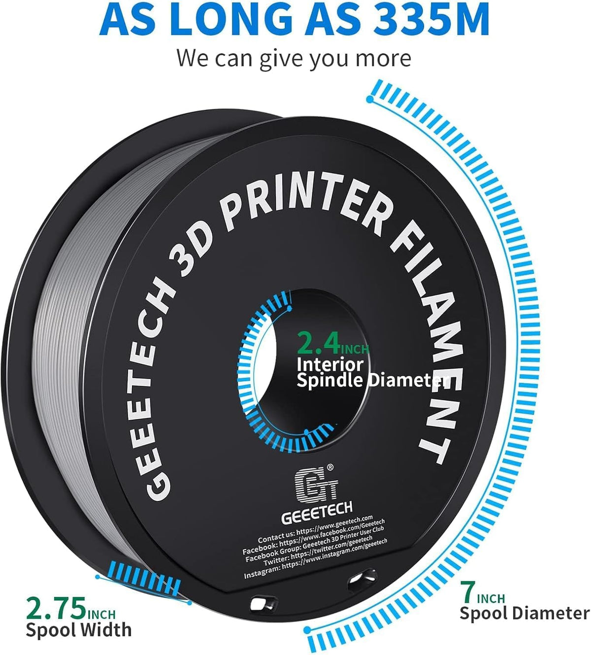 PLA Filament Grijs – 3D Printer Filament – 3D Printdraad – PLA Draad – 3D Printer Materiaal – 10 x 1 kg Spoelen – Hoge Nauwkeurigheid +/- 0,03 mm – Vacuümverpakt Met Droogmiddel