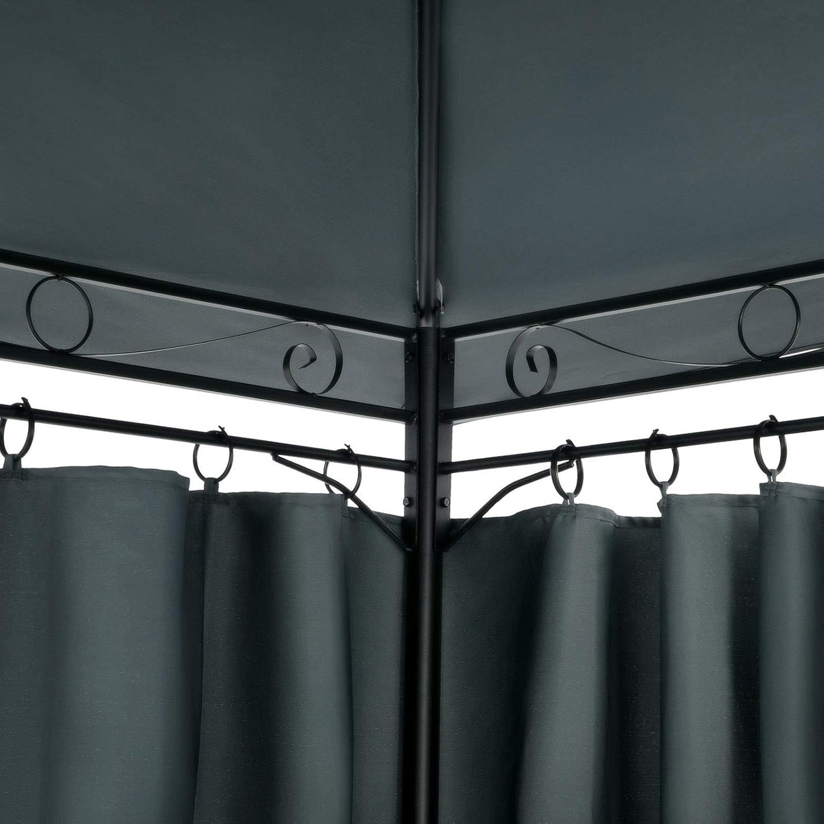 Casaria Pavilion Topas 3x4m Metal Water Repellent UV Protection 50+ with Side Panels Garden Pavilion Luxury Modern Anthracite - QUORE