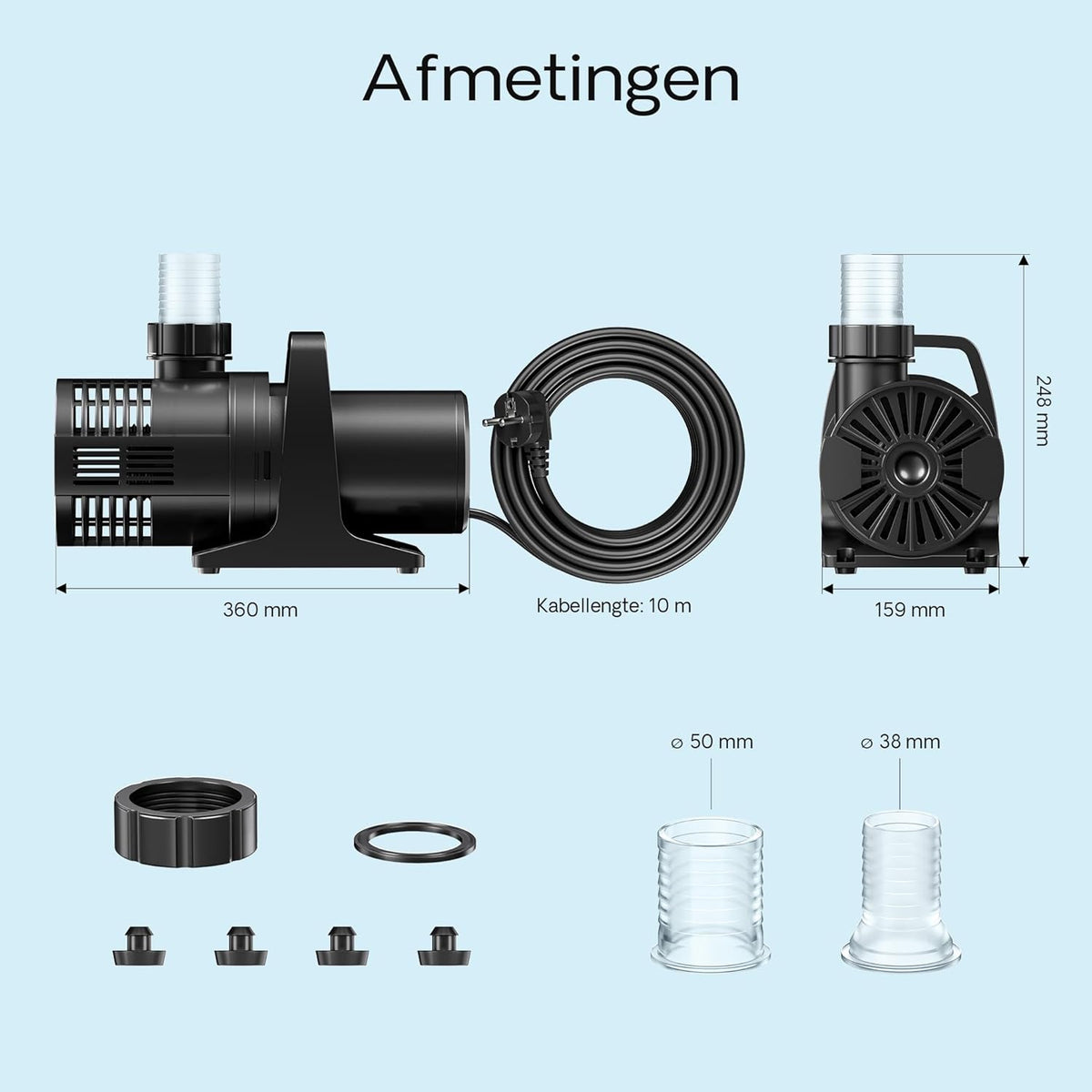 SunSun CMP-28000 hoogrendement vijverpomp 28.000l/h filterpomp 580W beeklooppomp debiethoogte 7,5m