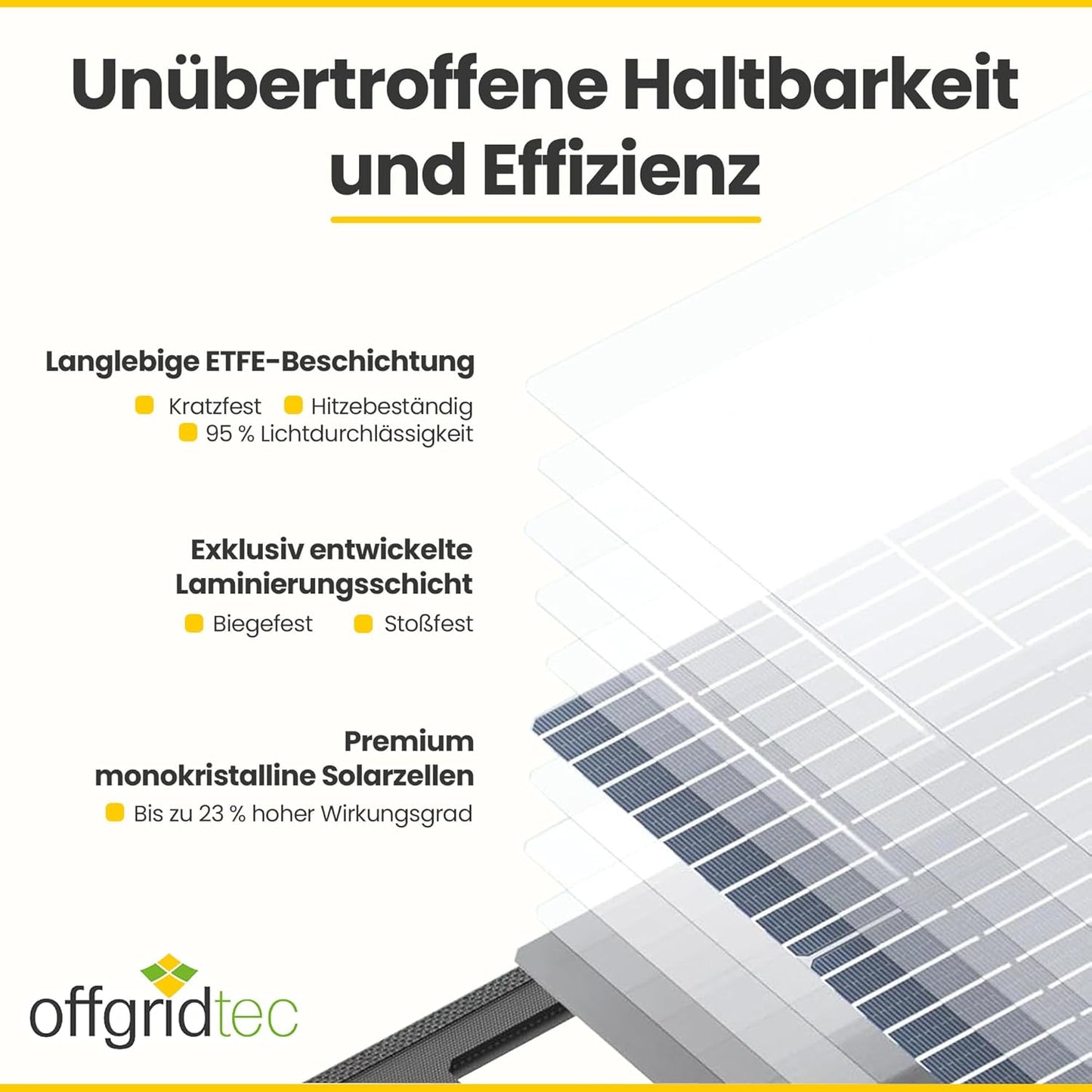 Offgridtec© FSP-2 225W opvouwbaar zonnepaneel met Sunpower Back-Contact cellen zonder laadregelaar met praktische draaggreep en opbergruimte voor kabel. Voor camping, reizen, boot caravan