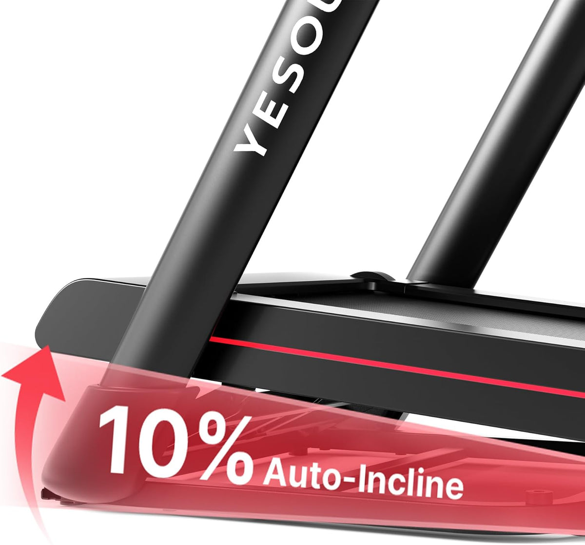 YESOUL T3 Plus Treadmill – 10% Automatic Slope, 21.5 Inch Full HD Touch Display, Swivel Screen, 6W Speaker, Brushless Motor, Foldable, Quiet, App Compatible - QUORE