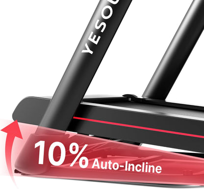YESOUL T3 Plus Treadmill – 10% Automatic Slope, 21.5 Inch Full HD Touch Display, Swivel Screen, 6W Speaker, Brushless Motor, Foldable, Quiet, App Compatible - QUORE