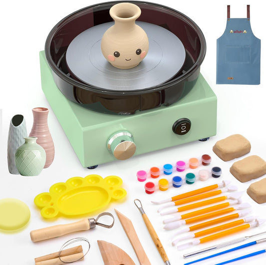 Mini Pottenbakkersschijf – Pottenbakkerswiel – Keramiekschijf – Draaischijf – Kleiwiel – Compact 15 cm Metalen Draaischijf – Traploze Snelheidsregeling 0-300 RPM