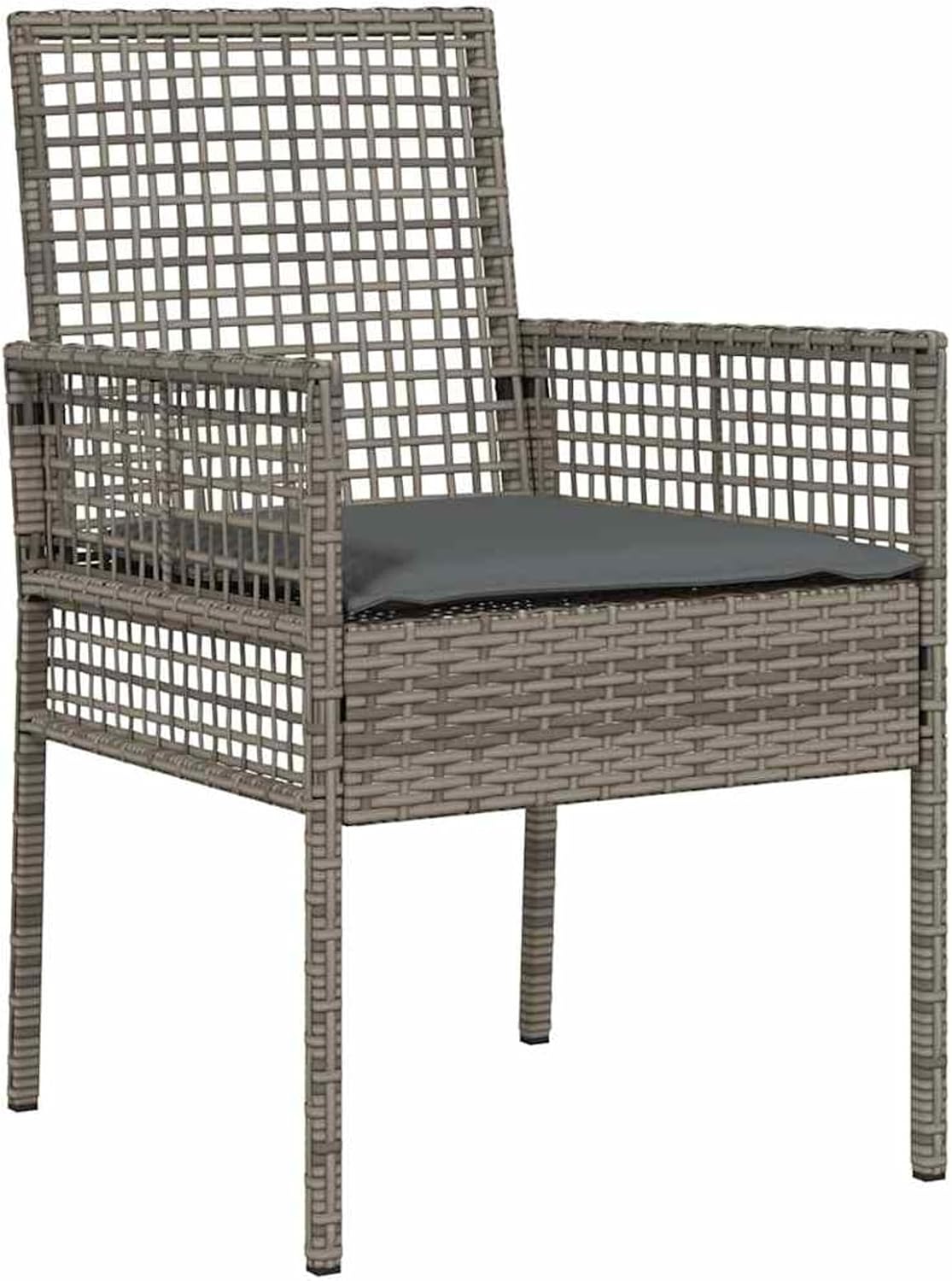 Gecheer Garden Furniture Set, Durable Poly Rattan Dining Set with Rectangular Table, 60 x 75 cm, Grey, Weatherproof, for Two People, Ideal for Balcony and Patio 3334945 - QUORE