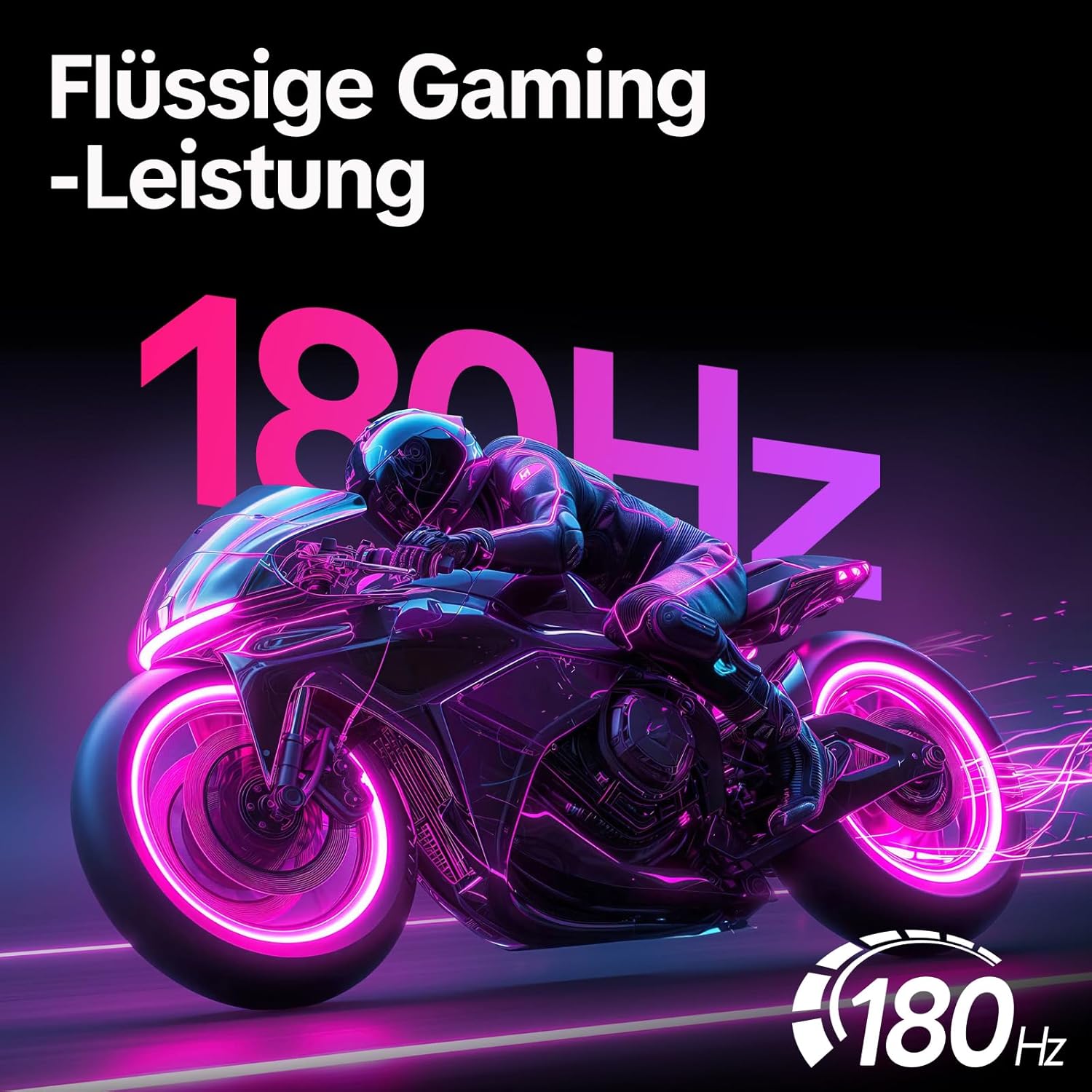 KOORUI 27 Zoll Curved Gaming Monitor 180Hz, 1ms, 1920x1080, FHD, 1500R, Adaptive-Sync, HDR10, VESA, inklusive DP and HDMI Cable - QUORE