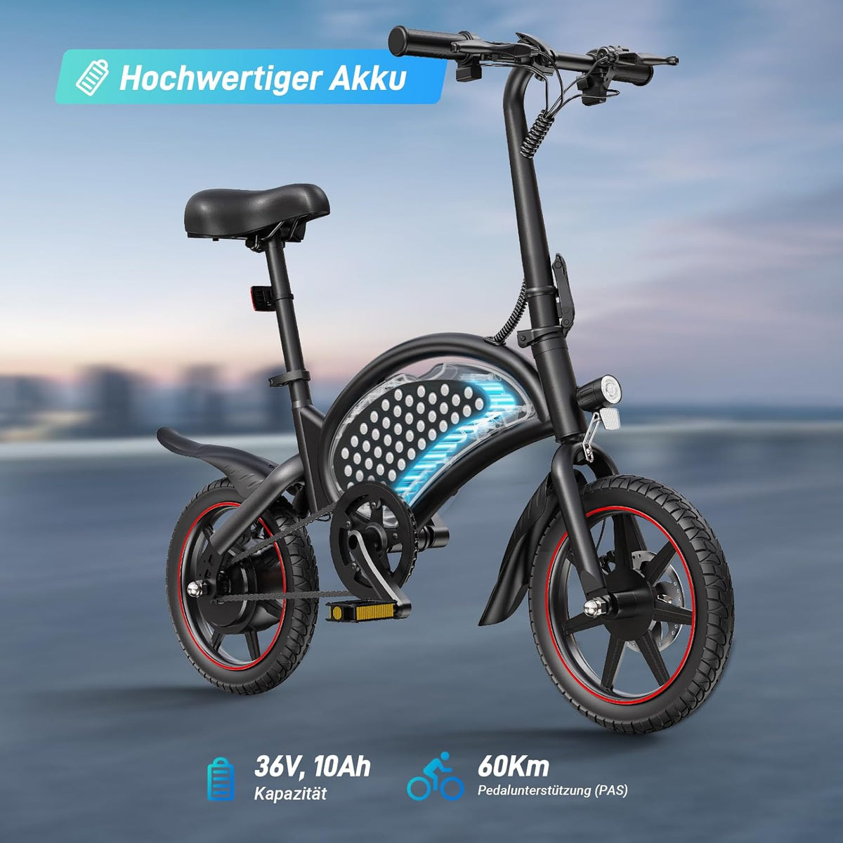 <font dir="auto" style="vertical-align: inherit;"><font dir="auto" style="vertical-align: inherit;">        DYU D3S E-bike, folding bike, 14 inch, electric bicycle, 25 km/h top speed, 40 km range, disc brakes, foldable, for youth and adults       </font><