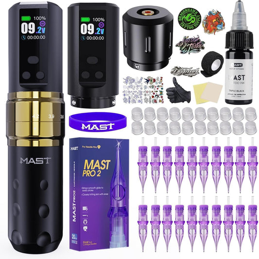 Draadloze Tattoo Machine Kit – Tattoo Pen – Tattoo Gun – Tattoo Set – Tattoo Apparatuur – Verstelbare Naalddiepte – 7 Uur Batterijduur